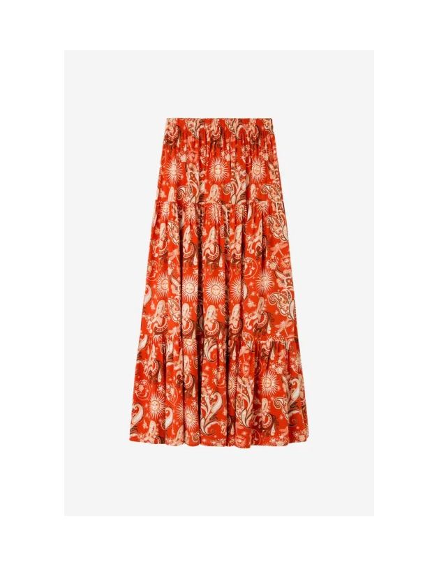 Falda larga estampada