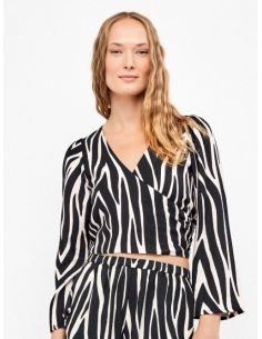 Top de manga larga estampado cebra