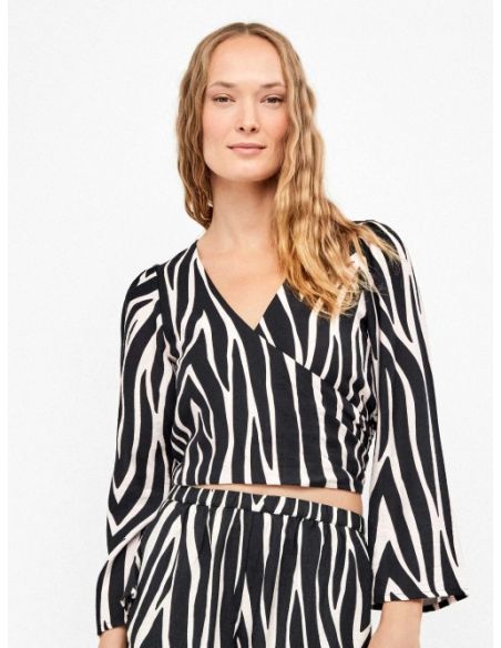 Top de manga larga estampado cebra