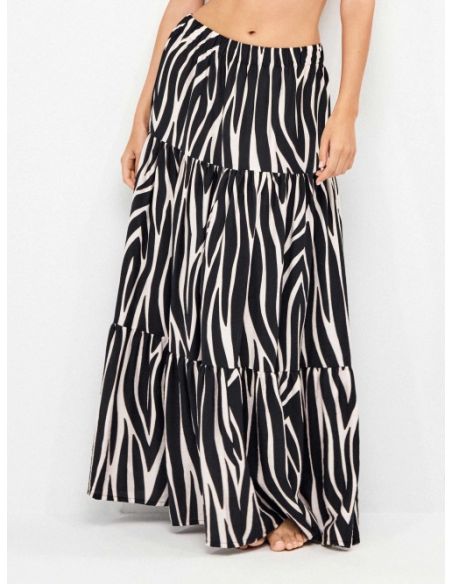 Falda larga estampado animal print cebra