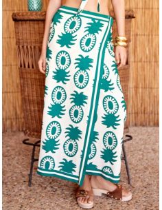 Falda pareo estampado piñas gisela