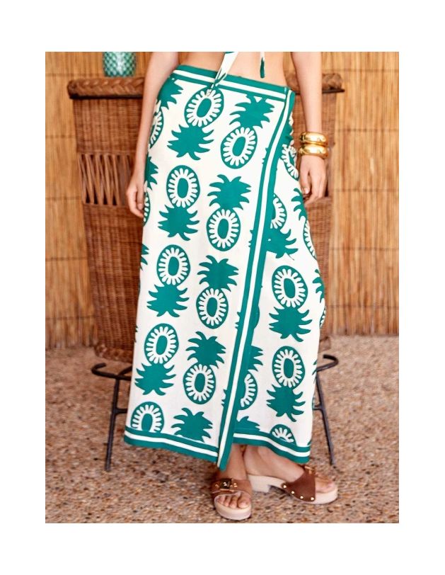 Falda pareo estampado piñas gisela