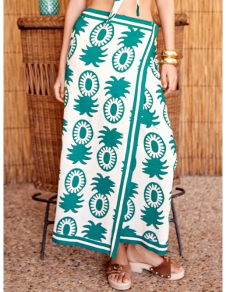 Falda pareo estampado piñas gisela