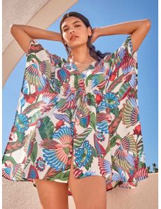 Caftán estampado tropical gisela