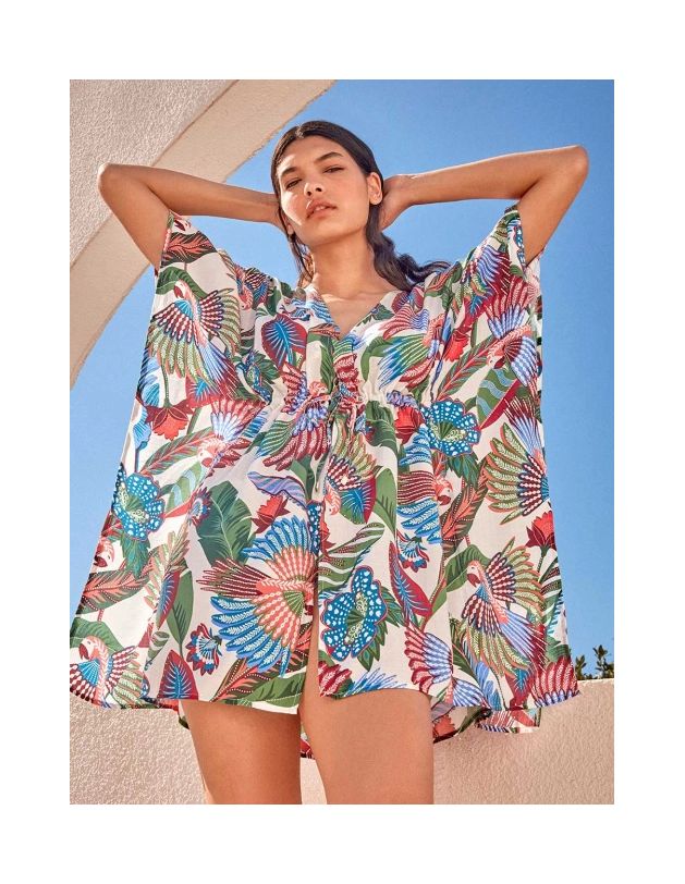 Caftán estampado tropical gisela