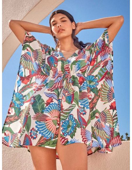 Caftán estampado tropical gisela
