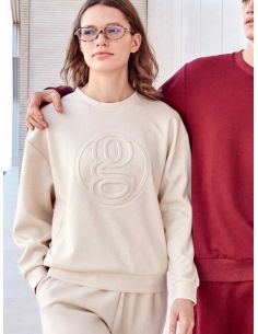 Sudadera single soft touch con logo
