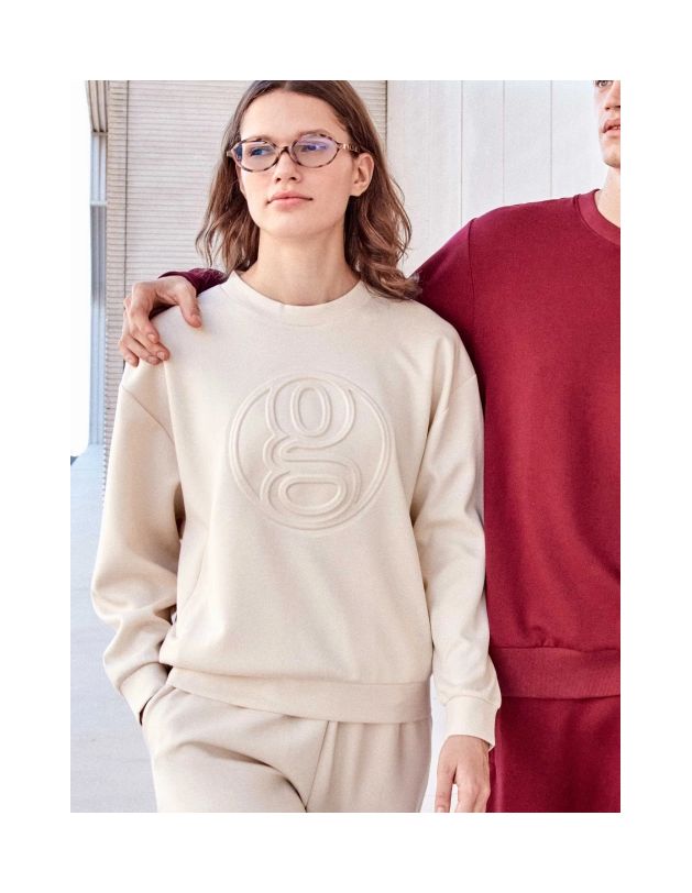 Sudadera single soft touch con logo