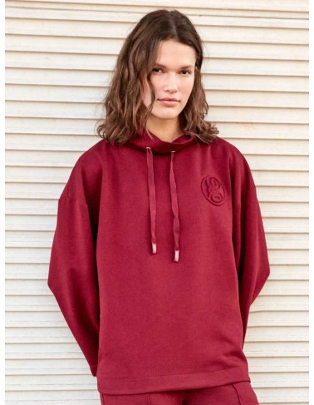 Sudadera oversize single soft touch cuello chimenea