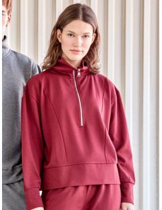 Sudadera felpa corta con cremallera