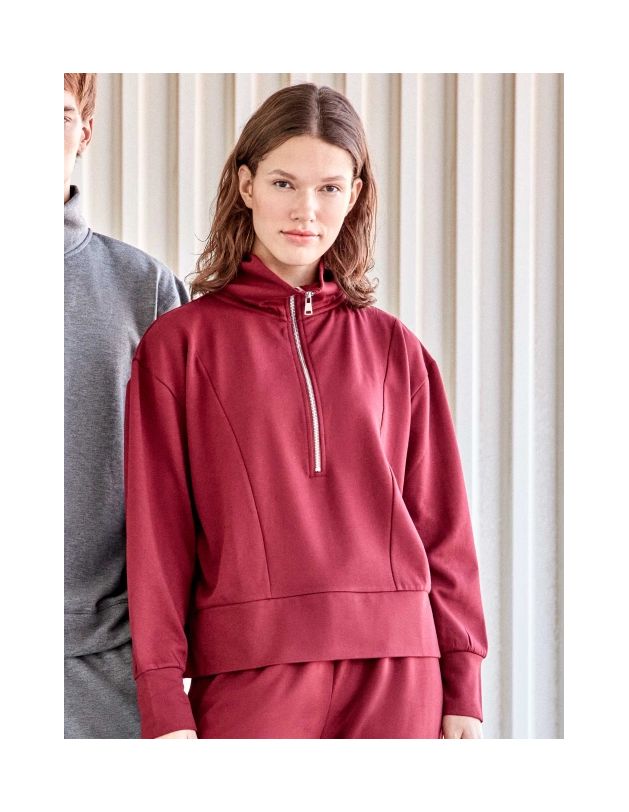 Sudadera felpa corta con cremallera