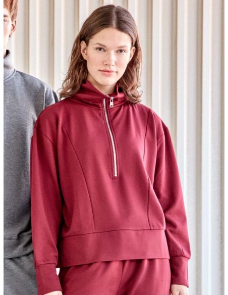 Sudadera felpa corta con cremallera