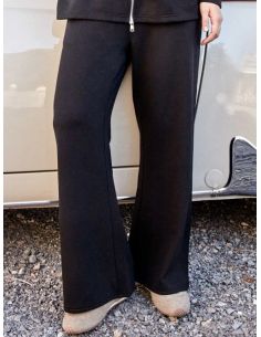 Pantalón recto felpa elástica