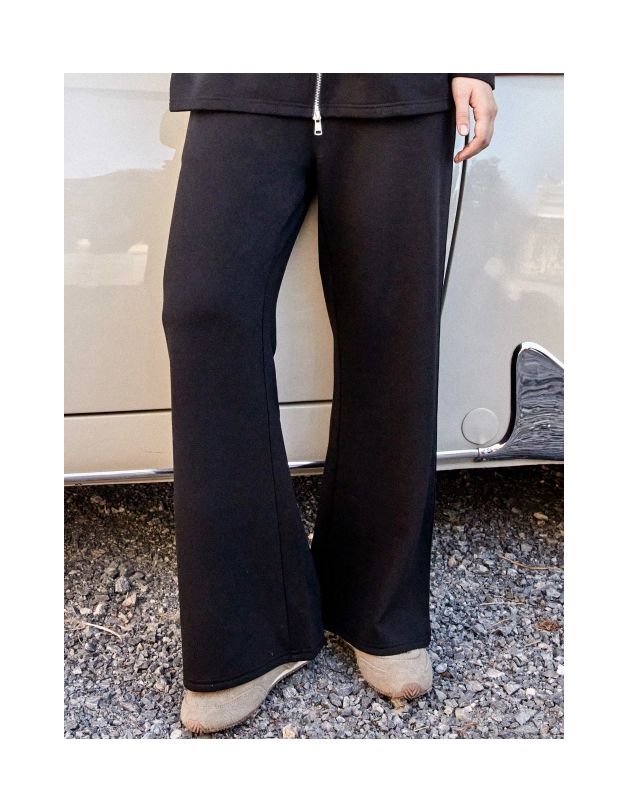 Pantalón recto felpa elástica