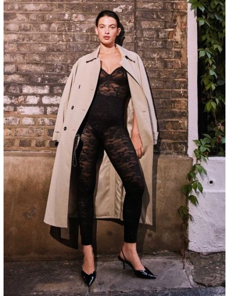 Body moldeador de encaje floral