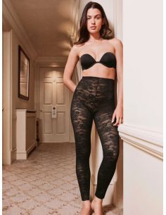 Legging largo moldeador de encaje floral
