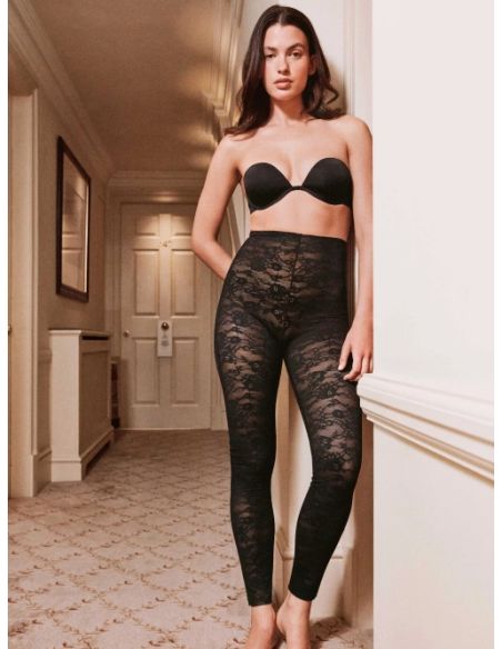 Legging largo moldeador de encaje floral