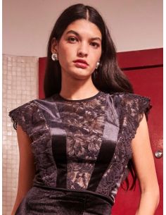 Top encaje con terciopelo