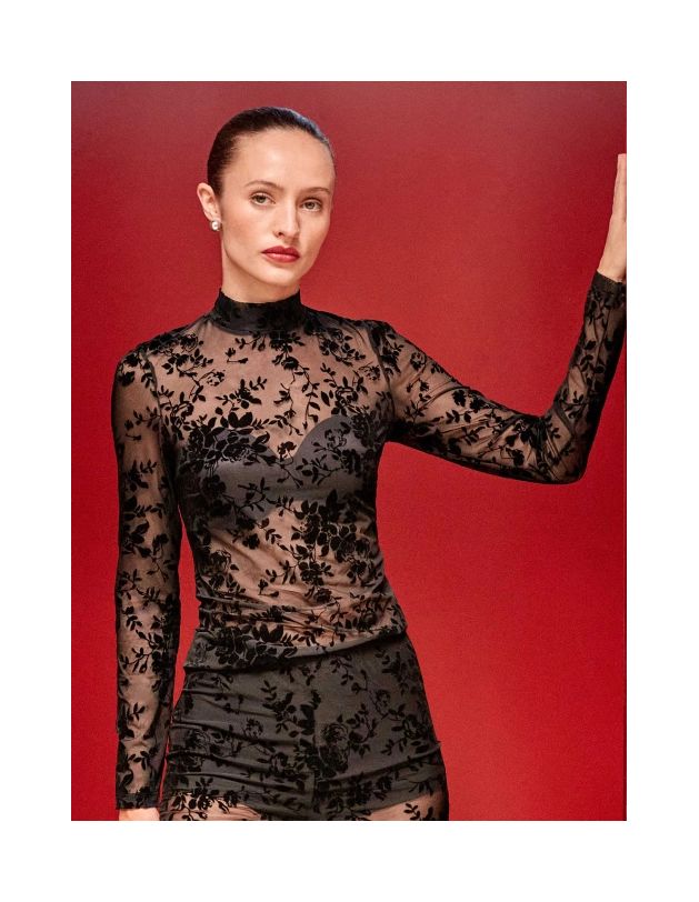 Top encaje con terciopelo