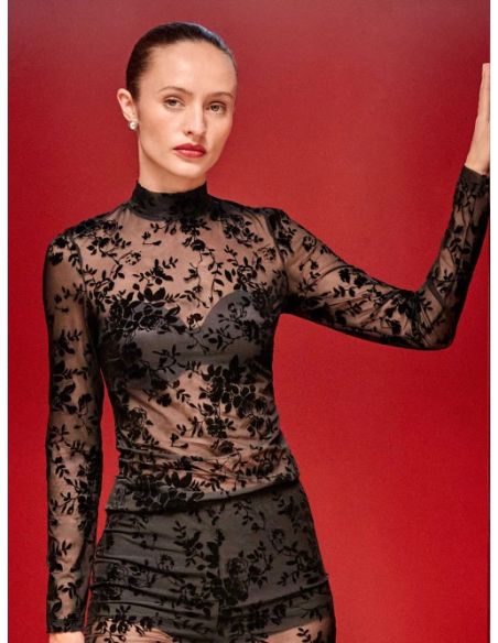 Top encaje con terciopelo