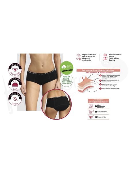 Boxer Menstrual flujo abundante AD00AYB Dim