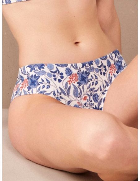 Braga bikini clásica ancha New Marine estampado floral azul