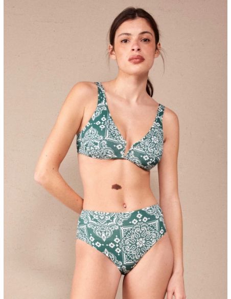 Braga bikini clásica alta Peppermint reversible estampado floral