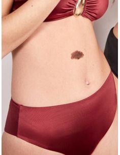 Braga bikini clásica alta Palo Santo granate negro