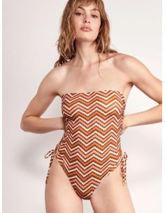 Bañador bandeau Whitelotus estampado sin aro foam...
