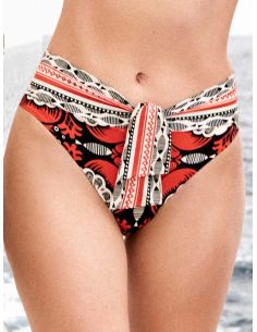 Braga bikini clásica alta Neroli estampado pierna alta
