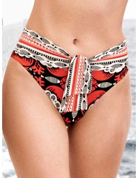 Braga bikini clásica alta Neroli estampado pierna alta