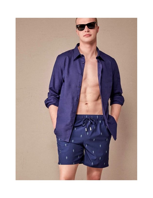 Bañador largo hombre estampado marino