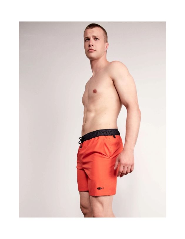 Bañador largo hombre liso naranja