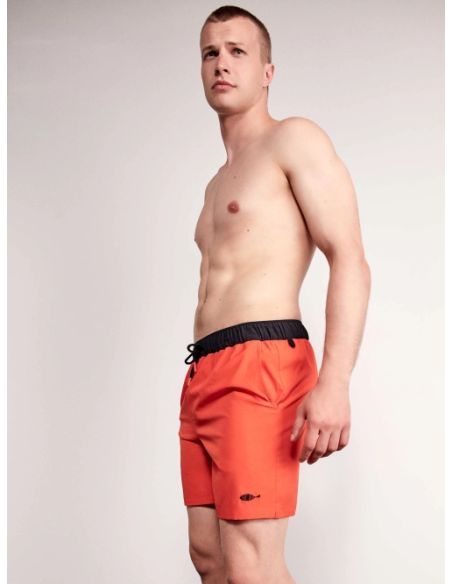 Bañador largo hombre liso naranja