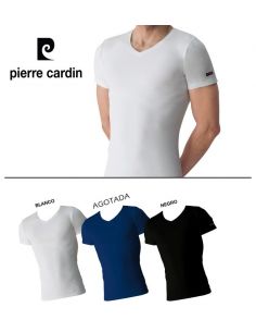 Pack 3 unidades Pierre cardin PREMIUM camiseta manga corta Cuello pico