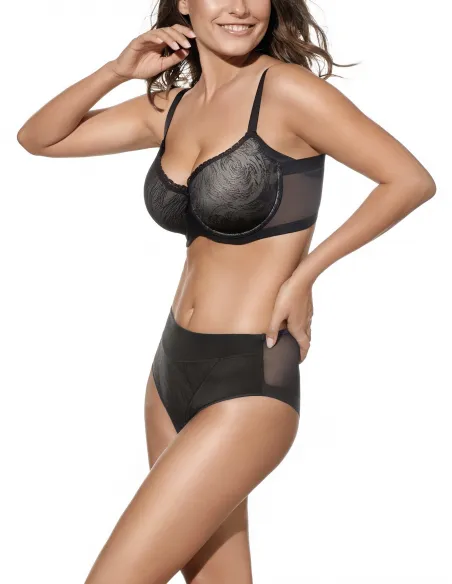 Conjunto Violeta Sujetador Copa C + Braguita de Microfibra-Lycra