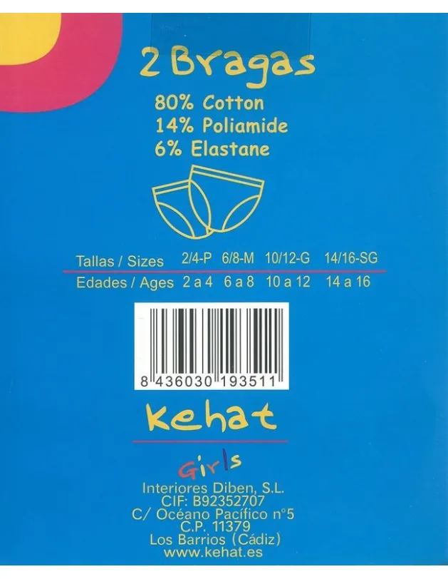 Pack 4 bragas Algodon rayas sin costuras algodon