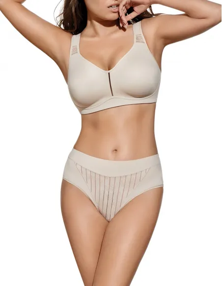 Conjunto Elvira Sujetador sin Aro + Copa D + Braguita Tiro Alto de Microfibra-Lycra