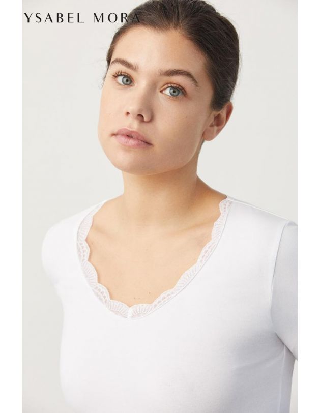 Pack 3 Camisetas Manga Larga con Encaje de...