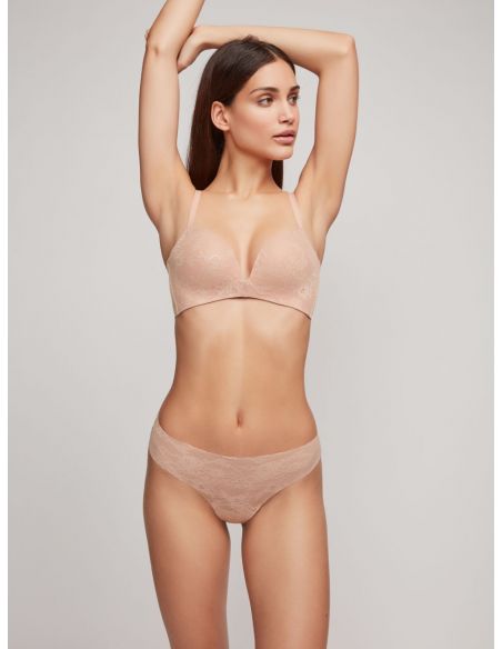 Conjunto Sujetador PUSH UP de Gisela braguita tanga brasileña laser cut