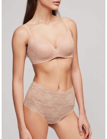 Conjunto Sujetador corte laser reductor de espalda con braguita alta