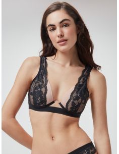 Conjunto Sujetador bralette con aro + Braga brasileña de...