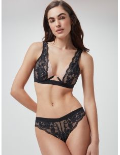 Conjunto Sujetador bralette con aro + Braga brasileña de... 2