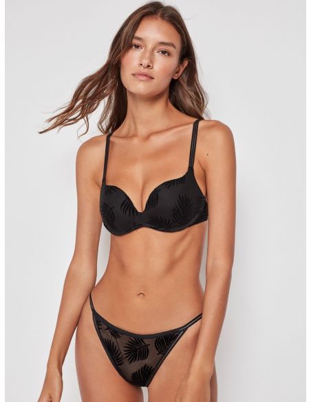 Conjunto Sujetador Push up aro flexible super escote y Braguita