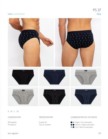 Pack de 6 Slips extra suaves Don algodón ® retro