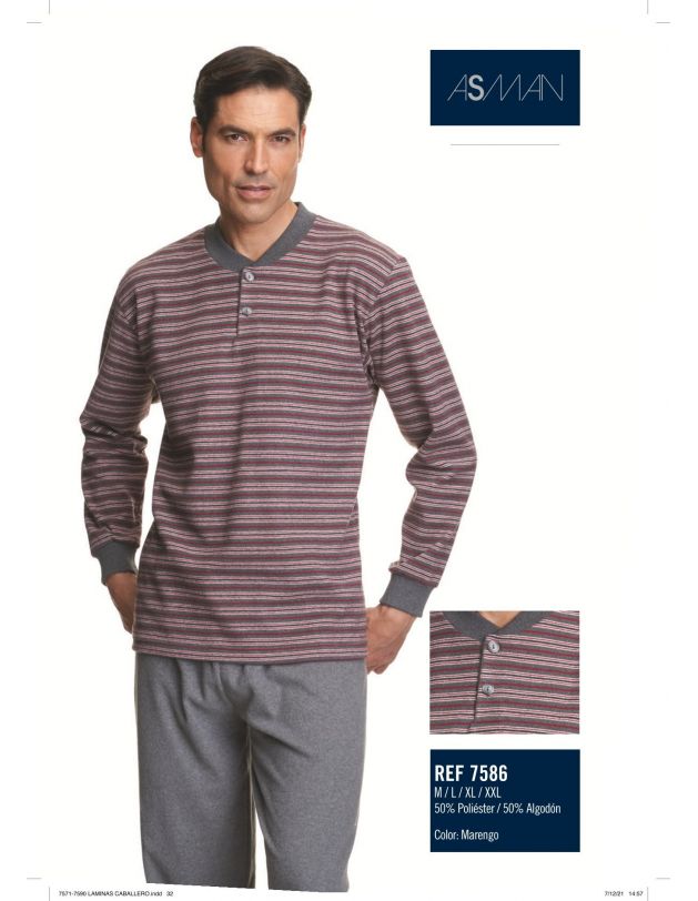 Pijama invierno marineno estampado...