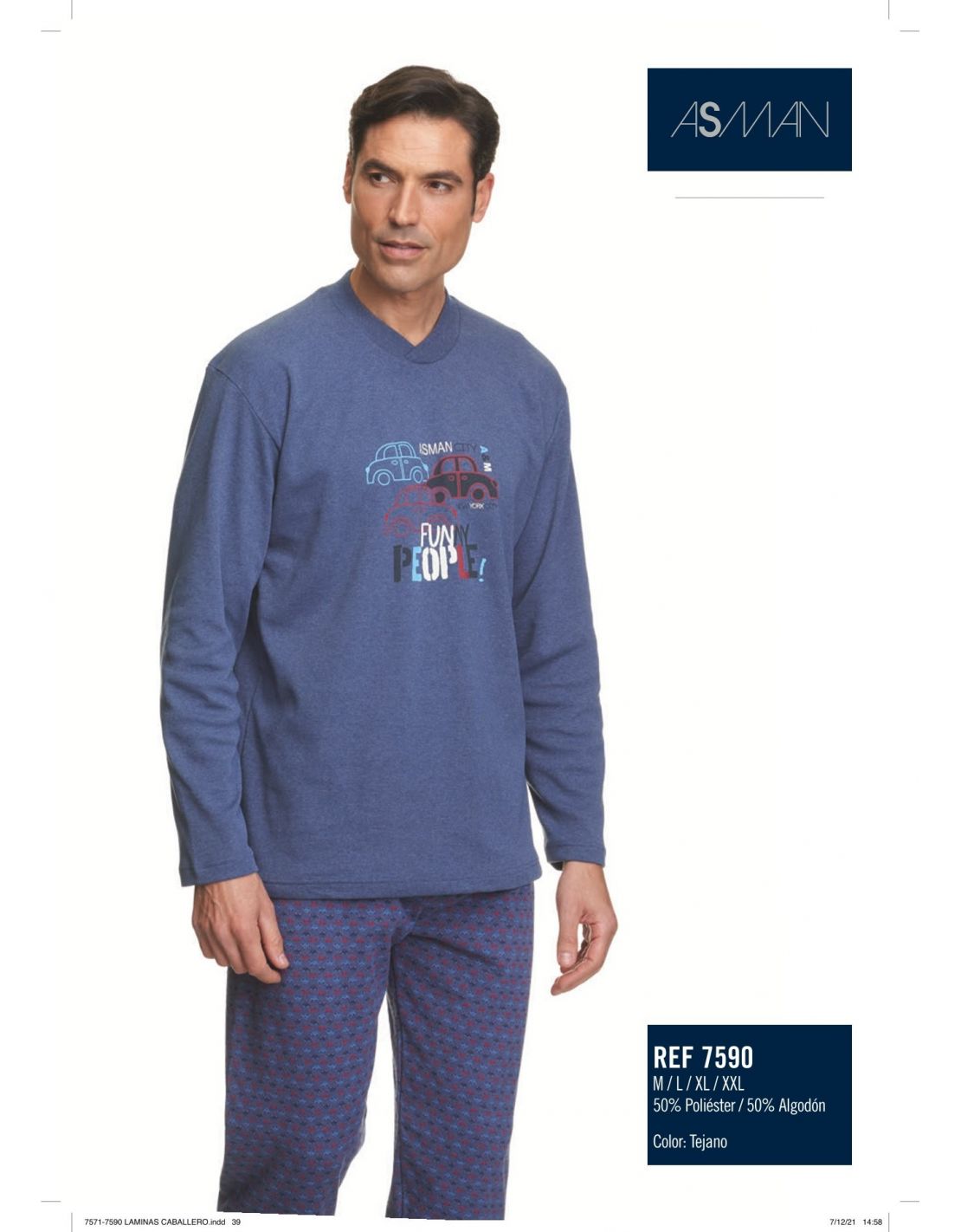 PIJAMA HOMBRE INVIERNO 7574 TEJANO ASSMAN