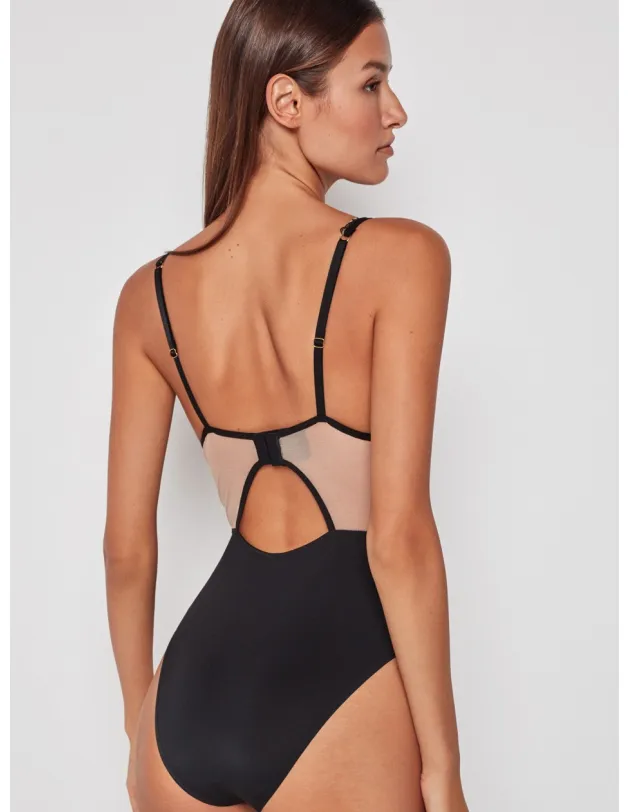 Conjunto body con aros tull encaje