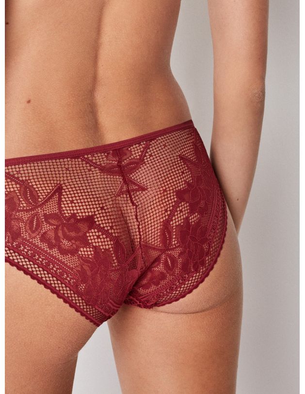 Conjunto especial rojo braga bikini rojo tull