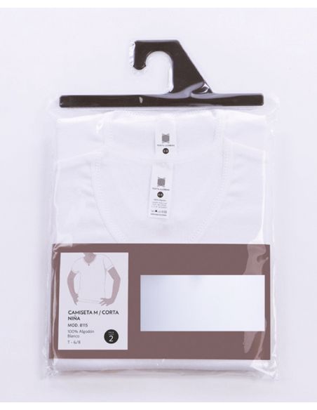 Camiseta punto 100% algodon manga corta cuello Redondo